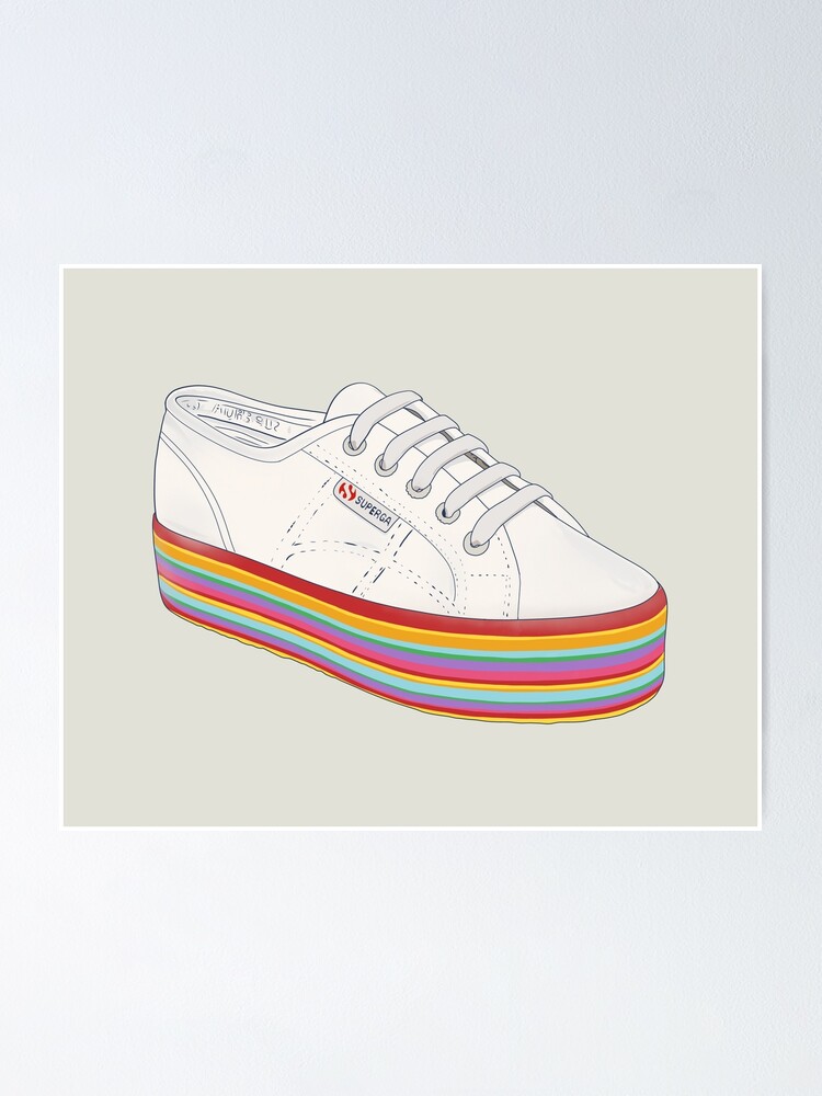 superga multicolor platform sneaker