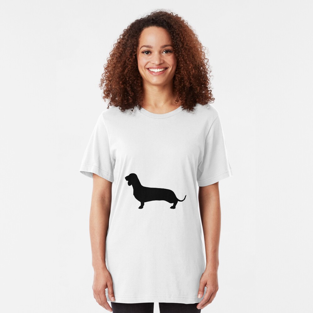 Dachshund Silhouette Slim Fit T-Shirt