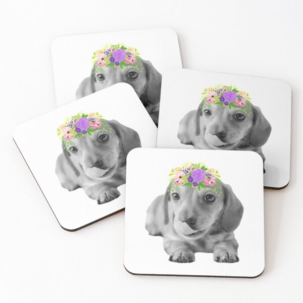 Item preview, Cute Floral Dachshund Puppy designed and sold by tribbledesign.