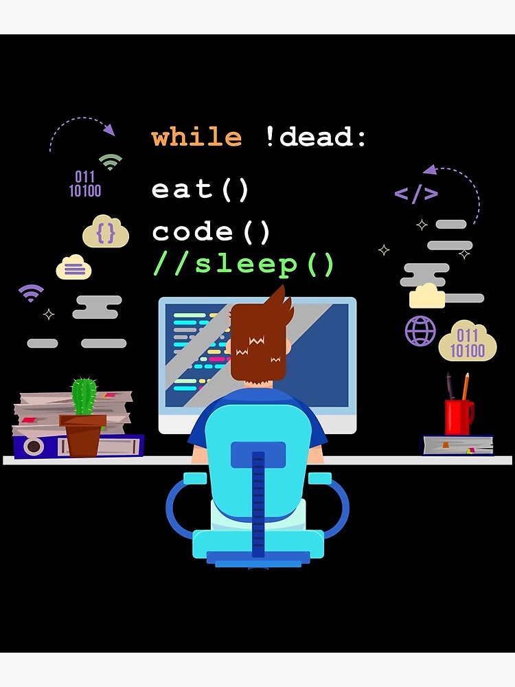 Thumbnail 3 von 3, Poster, Dieser Programmierdruck für die Informatik zeigt mit Sicherheit Ihren Intellekt! Umfassen Sie Ihren inneren nerdigen Geek und rocken Sie in diesem fantastischen Codierungs-T-Stück designt und verkauft von Lisbob.