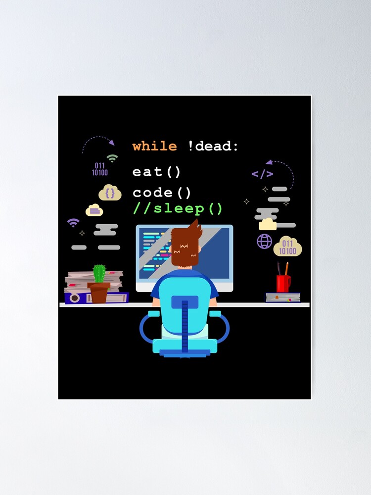 Thumbnail 1 von 3, Poster, Dieser Programmierdruck für die Informatik zeigt mit Sicherheit Ihren Intellekt! Umfassen Sie Ihren inneren nerdigen Geek und rocken Sie in diesem fantastischen Codierungs-T-Stück designt und verkauft von Lisbob.