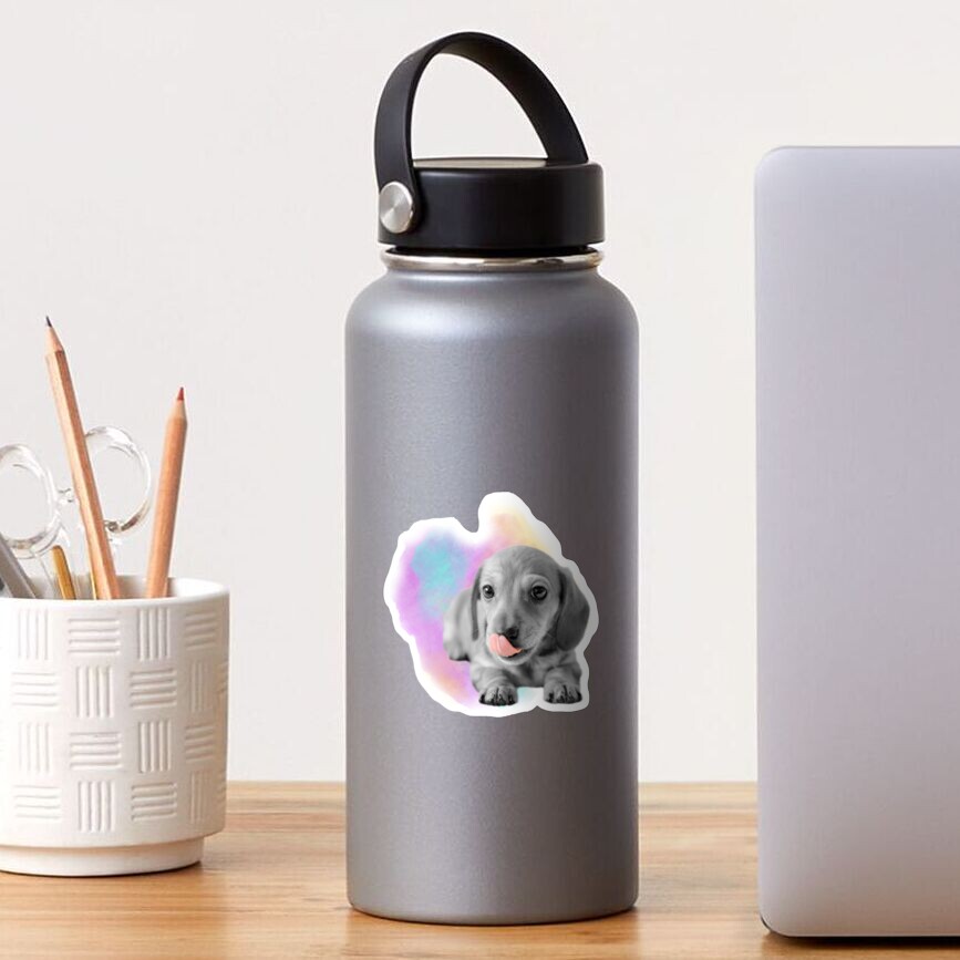 Cute Dachshund Puppy Watercolor Sticker