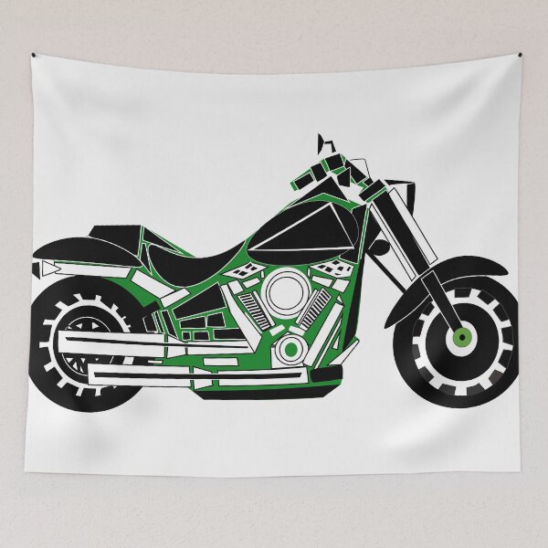 Artikelvorschau, Grüne Harley Davidson entworfen und verkauft von Zeltees.