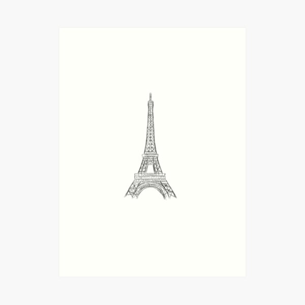 Eiffel Tower Sketch Art Print by Stephanie K Johnson  Pixels