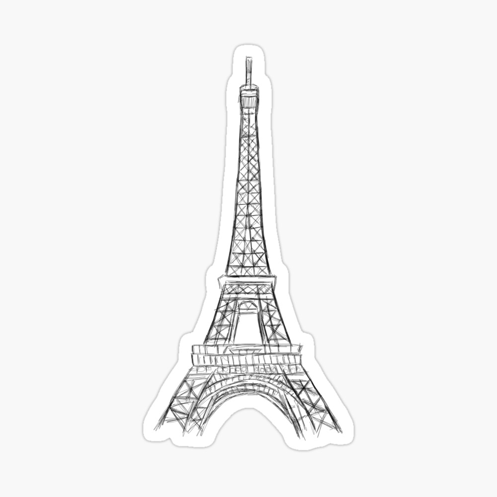 Eiffel tower with cityscape and clouds - vector illustration sketch hand  drawn isolated on white background Stock Vector by ©a3701027d 148911253