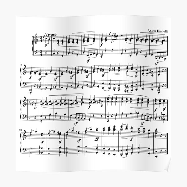 Sheet Music Piano Posters Redbubble