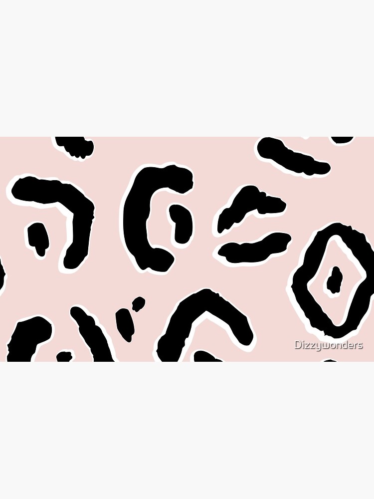 BLUSH PINK & BLACK ANIMAL LEOPARD PRINT by Dizzywonders