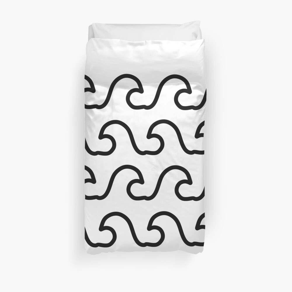 Ästhetische Wellen Illustration | Surfer Geschenk Idee Bettbezug