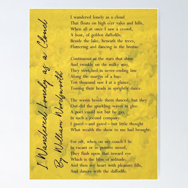 Item preview, 'I Wandered Lonely as a Cloud' Wordsworth Poem designed and sold by knightsydesign.