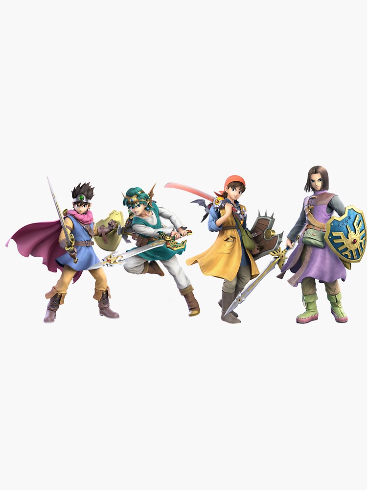 "The Heroes of Dragon Quest" Sticker by TheSmashStash Redbubble