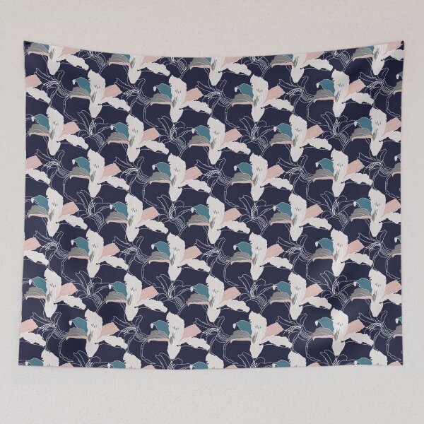 Item preview, Navy Tropical Floral designed and sold by Dizzywonders.
