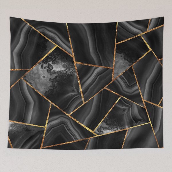 Item preview, Black Night Agate Gold Geometric Glam #2 #geo #decor #art designed and sold by Anita's & Bella's Art.