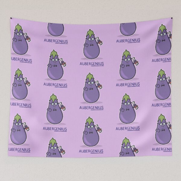 Item preview, AuberGenius - Funny Aubergine Graduation Cartoon Illustration designed and sold by carlbatterbee.