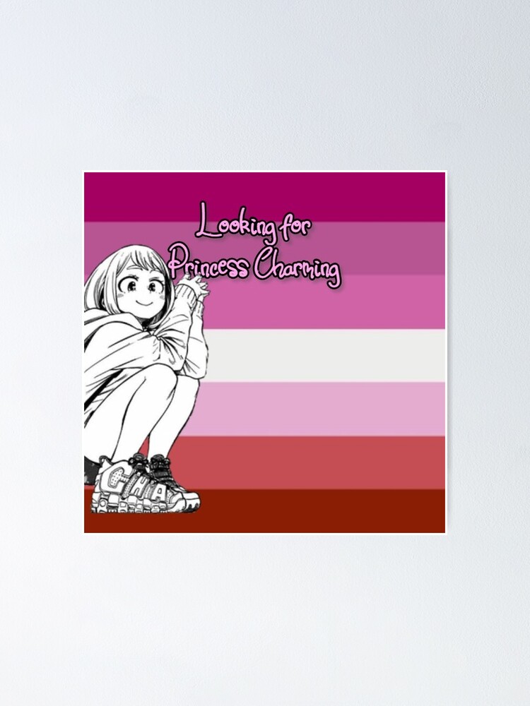 My Hero Academia Uraraka Lesbian Pride Flag Poster By Queerwriter Redbubble