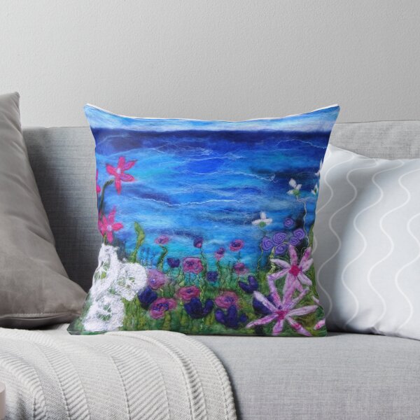 Clifftop Meadow Throw Pillow