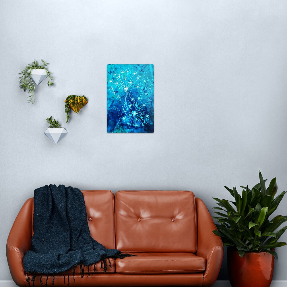 Batik dandelion clocks Metal Print