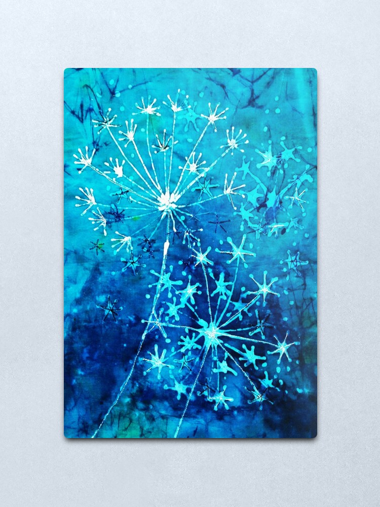 Alternate view of Batik dandelion clocks Metal Print