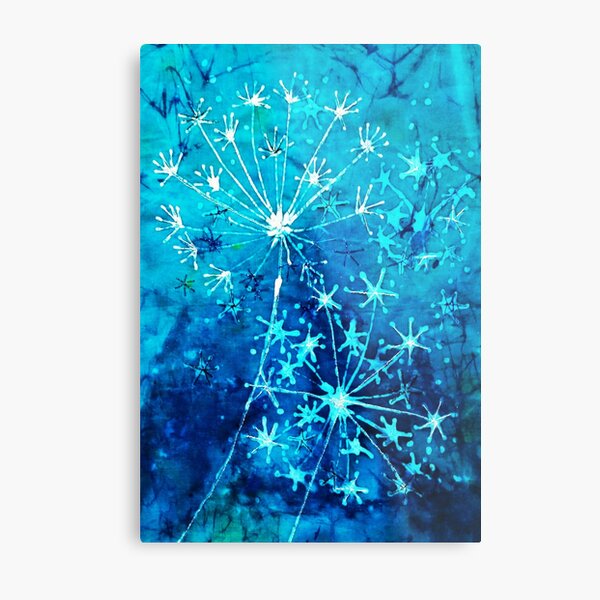 Batik dandelion clocks Metal Print