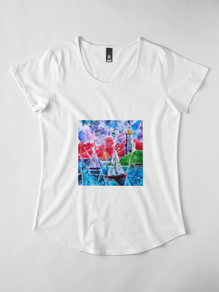 Alternate view of Past the Lighthouse Premium Scoop T-Shirt