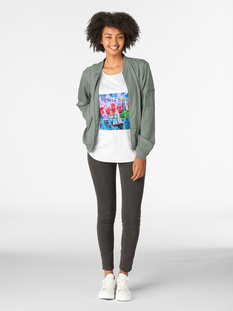 Alternate view of Past the Lighthouse Premium Scoop T-Shirt