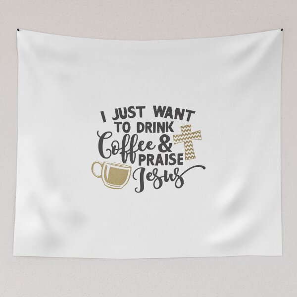 Item preview, INSPIRATIONAL CHRISTIAN BIBLE VERSE print - COFFEE AND JESUS designed and sold by rdorsey8.