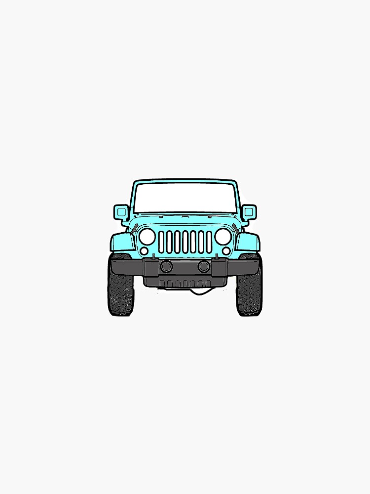 "Pastel Blue jeep" Sticker by leedleleigh Redbubble