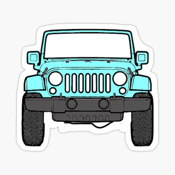 "Pastel Blue jeep" Sticker by leedleleigh Redbubble