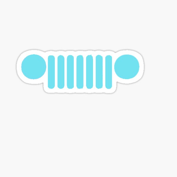"Pastel Blue Jeep Grill" Sticker by leedleleigh Redbubble