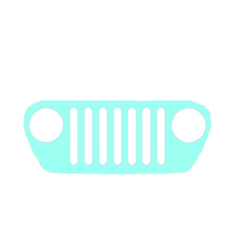 "Pastel Blue Jeep Grill" by leedleleigh Redbubble