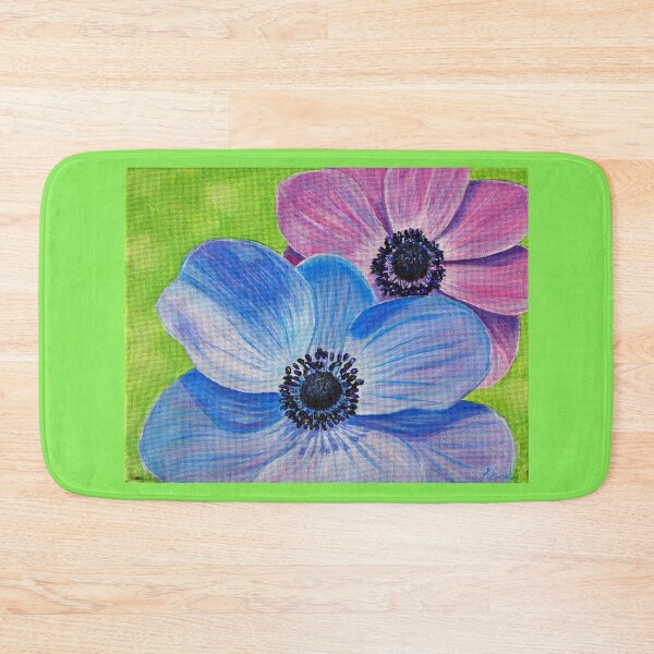 Item preview, Pink and Blue Anemones Painting designed and sold by Art by Kirsten Sneath.
