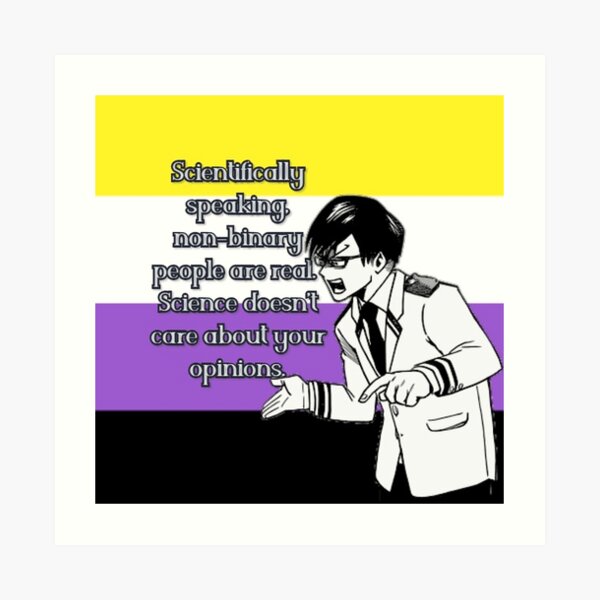 My Hero Academia Iida Non Binary Pride Flag Art Print By Queerwriter Redbubble 