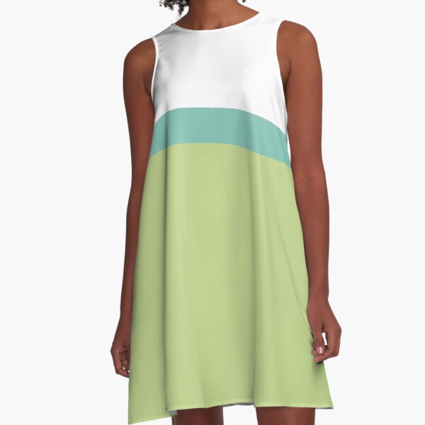 Item preview, Summer Wave Minimalist Slanted Color Block Design in Aqua Blue, Pale Lime Green, and White designed and sold by kierkegaard.