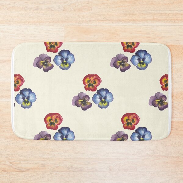 Item preview, Floral cream pansies pattern designed and sold by CreativeIsland.