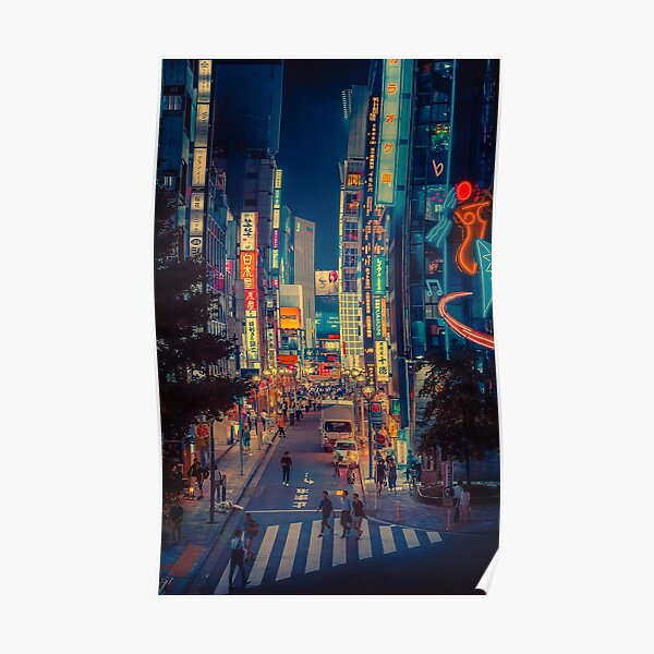 In the Distance- Japan Night Photo Poster