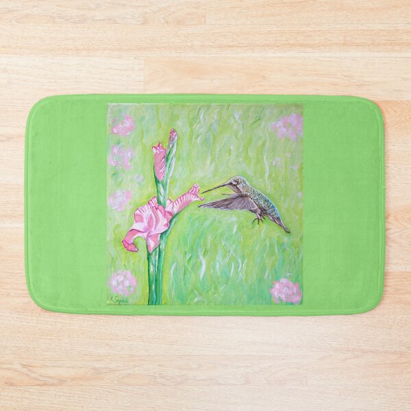 Item preview, Hummingbird and Gladioli Painting designed and sold by Art by Kirsten Sneath.