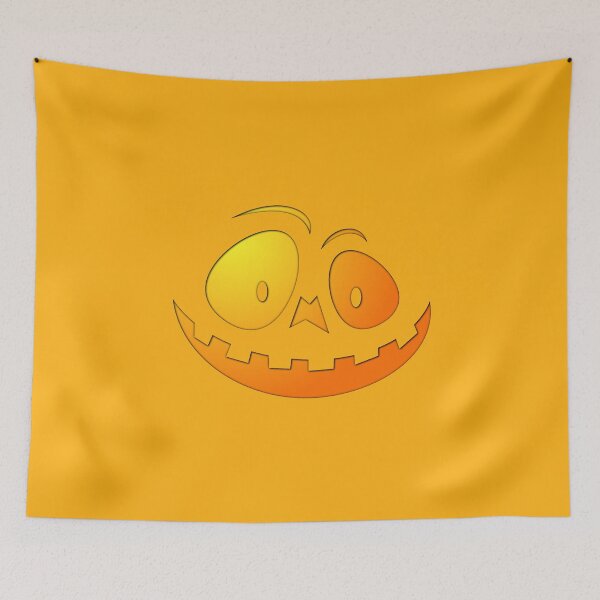 Item preview, Cheeky Pumpkin Face on Pale Pumpkin Orange designed and sold by Creepyhollow.