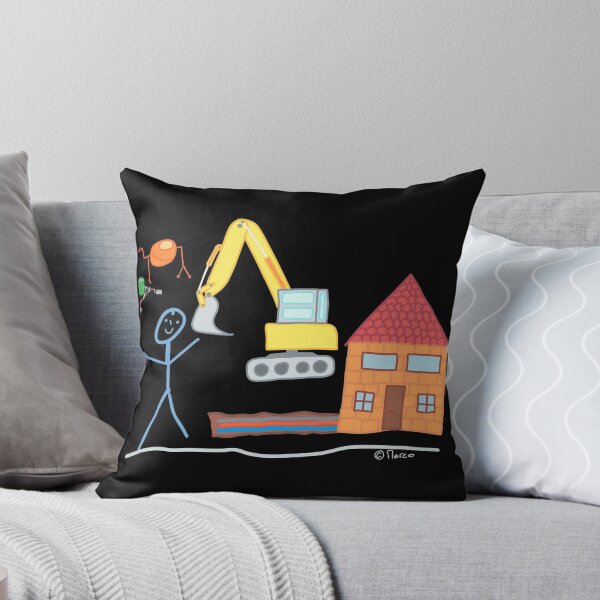 Item preview, excavator strichfrau woman house to build earth moving job designed and sold by KlareLinie.