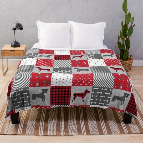 Item preview, Pitbull Dog patchwork,pitbull plaid, pitbull check, buffalo plaid, men, pitbull bedding, pitbull quilt, dog quilt, dog blanket, cute dog, dog pattern, pet friendly designs designed and sold by PetFriendly.