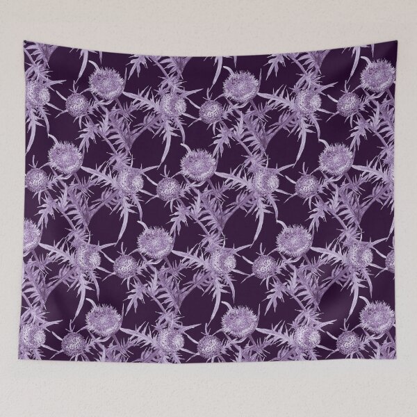 Item preview, flowers THISTLE violet pattern designed and sold by SVETLANA ZOLOTAREVA.