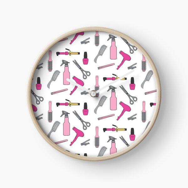 Beauty Salon, Cosmetology Items Mix Clock