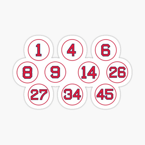 Boston Retired Numbers Sticker for Sale by cocreations