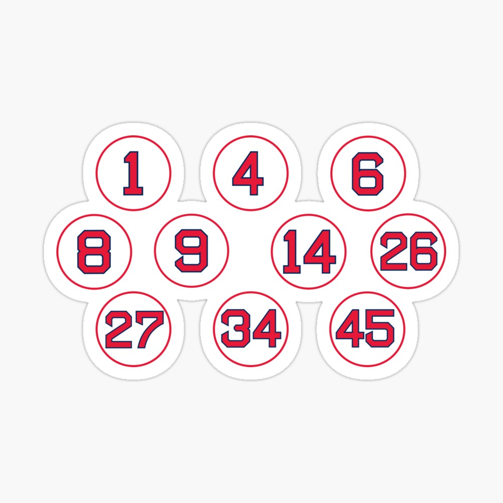 Boston, MA, USA January 10 2010 The retired numbers of famous Red Sox  players of the pass 26978117 Stock Photo at Vecteezy