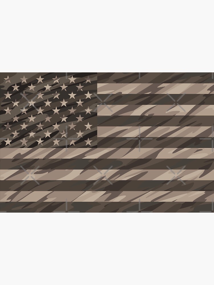 Patriotic Desert Tan Camo USA Flag by hobrath