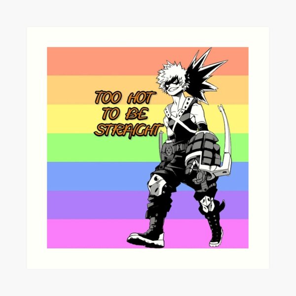 My Hero Academia Bakugou Gay Pride Flag Art Print For Sale By Queerwriter Redbubble 