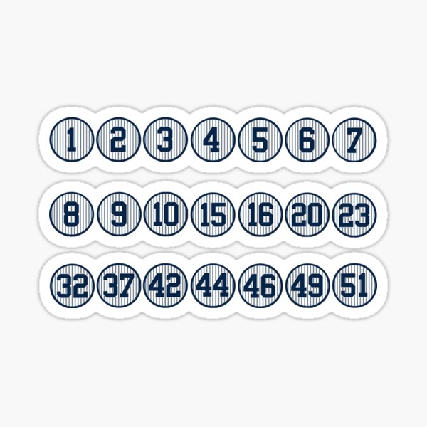 Yankees Retired Numbers Sticker