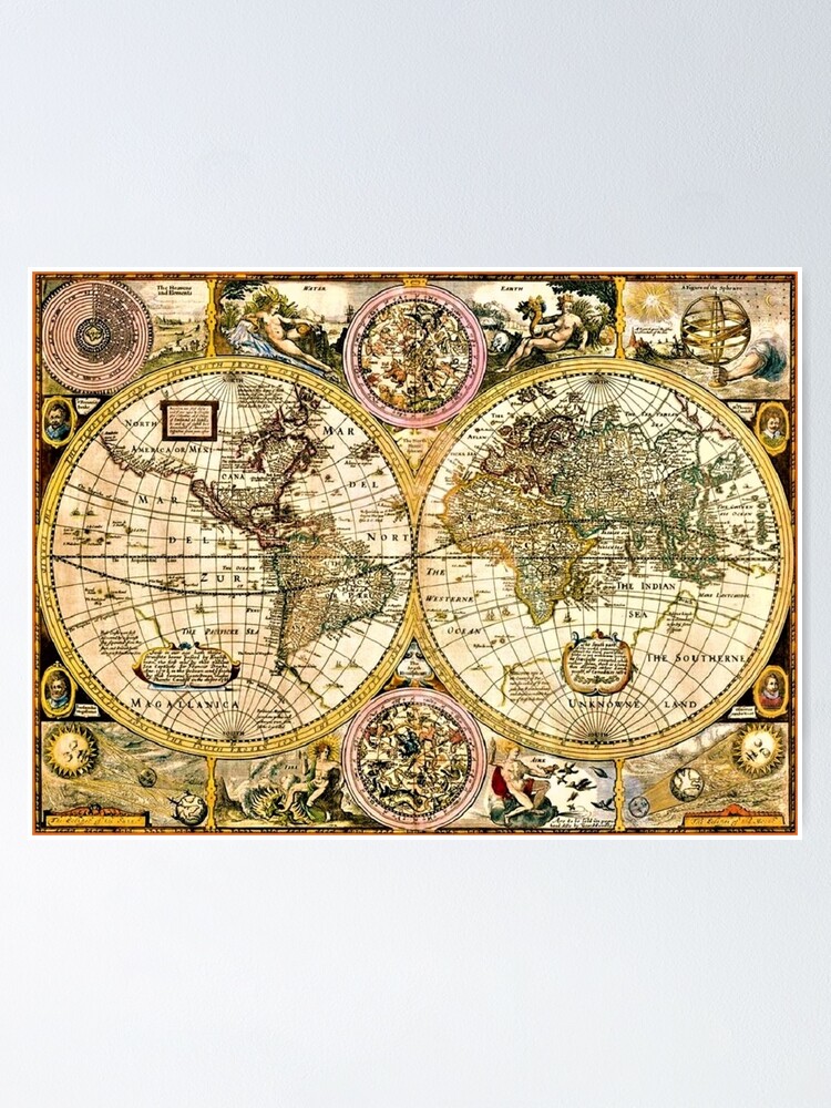 Louis Vuitton Men's Large Navy Paris Topographical Map Globe T