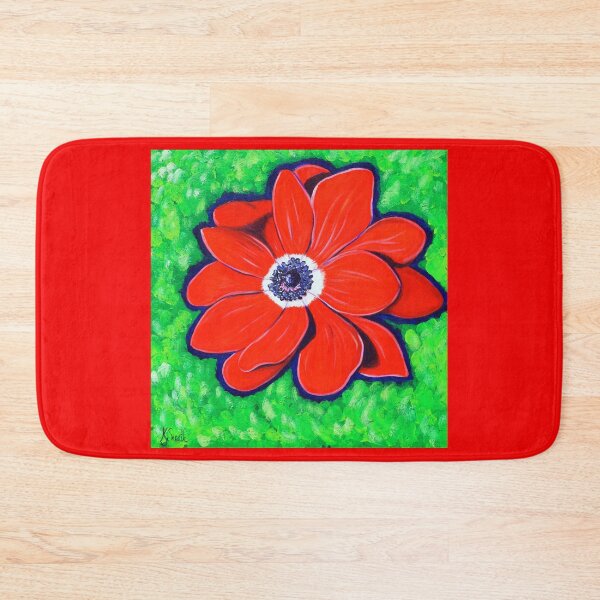 Item preview, Bright Red Windflower Painting designed and sold by Art by Kirsten Sneath.