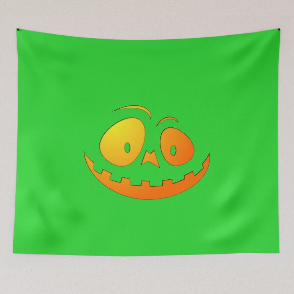 Item preview, Cheeky Pumpkin Face on Monster Green  designed and sold by Creepyhollow.