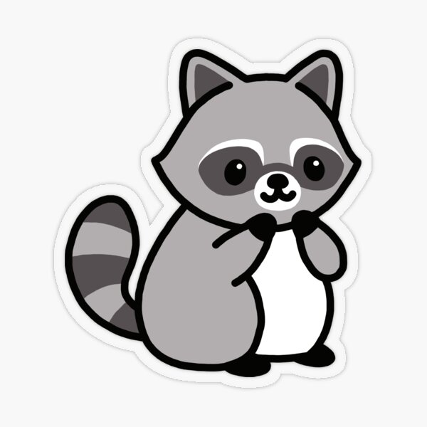 "Raccoon" Sticker by littlemandyart Redbubble