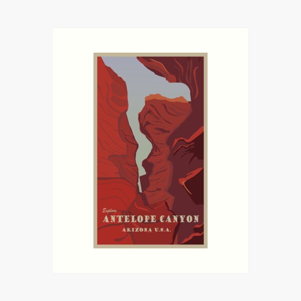 Item preview, Vintage Style Antelope Canyon Travel Art designed and sold by kimne.